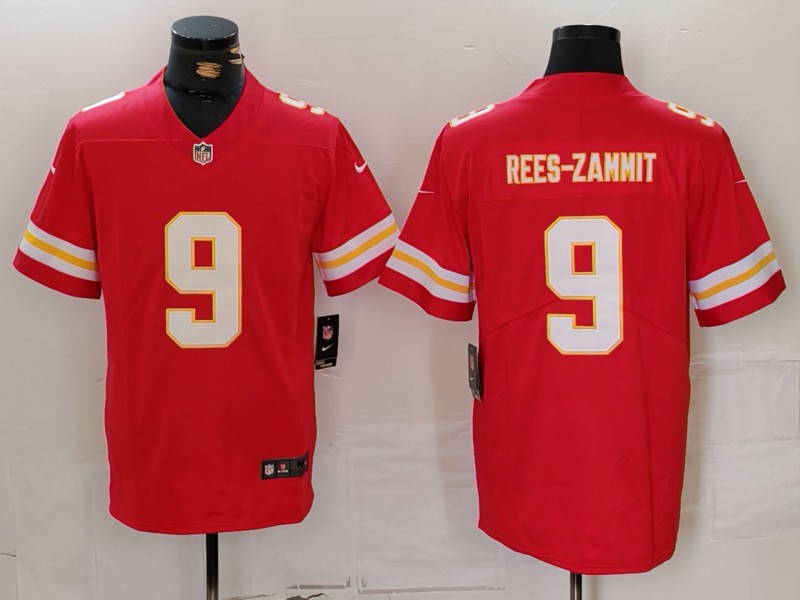 Men Kansas City Chiefs 9 Rees-Zammit Red 2024 Nike Vapor Untouchable Limited NFL Jersey